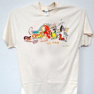 CSNY, CROSBY STILLS NASH & YOUNG COOL IVORY MENS TEE T-198